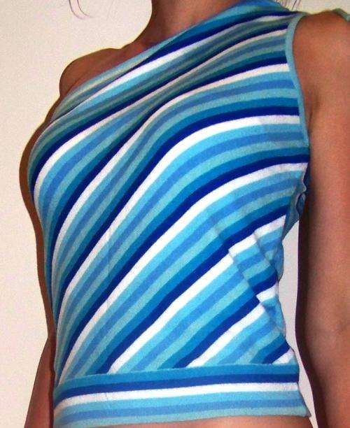 OBR Stripy Blue & White Top - Size M