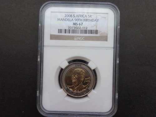 NELSON MANDELA 90th Birthday NGC Graded MS67 Coin