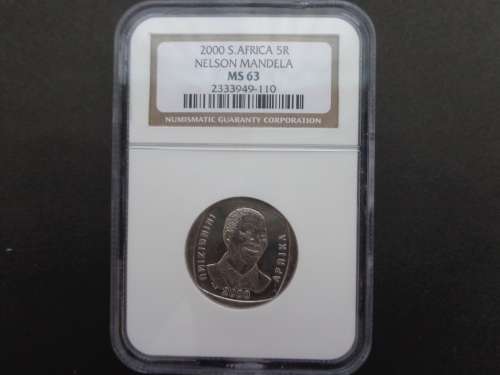 NELSON MANDELA 2000 Smiley face NGC Grade Coin MS63