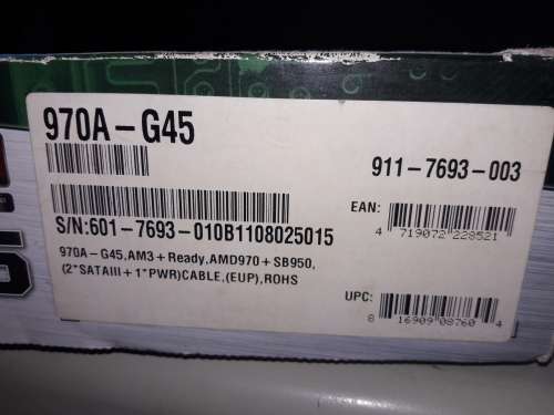 MSI 970A-G45 Am3+ Motherboard (Please Read first)