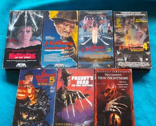 Freddy Kruger 7pc VHS set