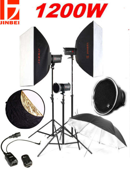 NEWEST! 3 X JINBEI Smart-400 STROBE STUDIO FLASH LIGHTING KIT
