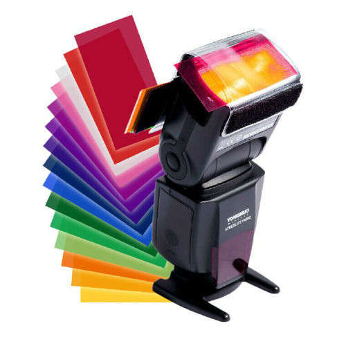 12 Color Photographic Color Gels Filter for Sony Viltrox Yongnuo Canon Flash. Free Shipping!!!