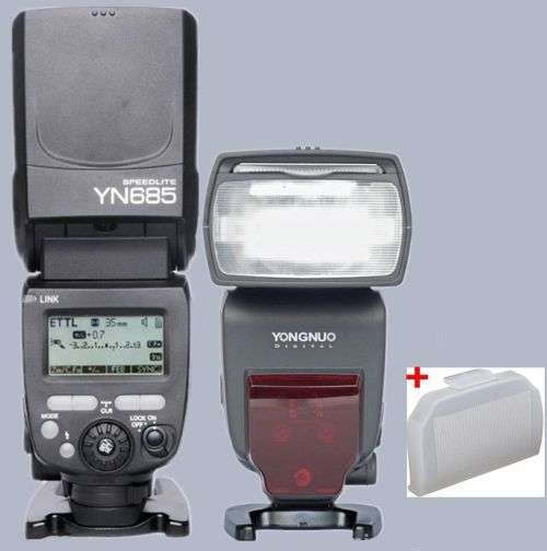 Yongnuo YN-685 Wireless Flash Speedlite HSS/TTL/ Build-in Radio for Nikon + Diffuser