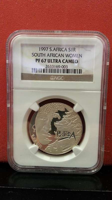 1997 Silver R1 Protea 'SA Women' Coin (NGC Grading PF67 Ultra Cameo)!