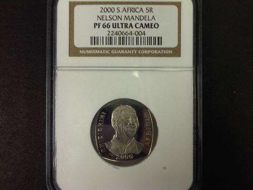 RESERVED FOR SADAI!!! Smiling Mandela 2000 R5 coin (Graded PF66 Ultra Cameo by NGC)