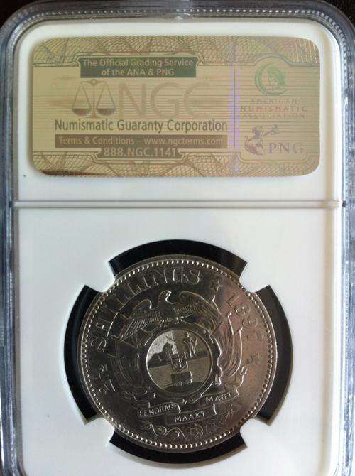 ZAR 1897 2.5 (Half Crown) Shilling Coin with XF Details (NGC Graded)