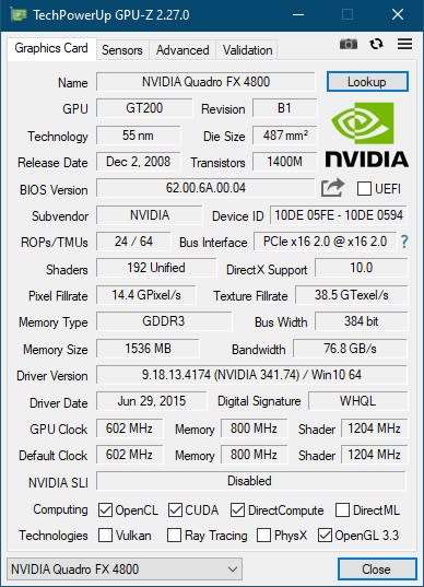 Nvidia Quadro FX 4800