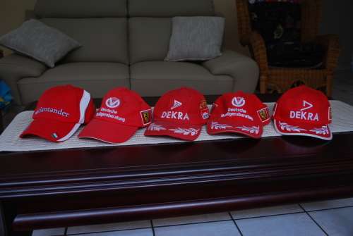 Michael Schumacher & Fernando Alonso 2000's Ferrari F1 Championship Caps Bundle