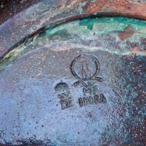 WMF Ikora Bronze Vase Signed Stamped Wurttembergische Metallwarenfabrik Art