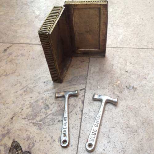 walkers toffee hammers in vintage brass case