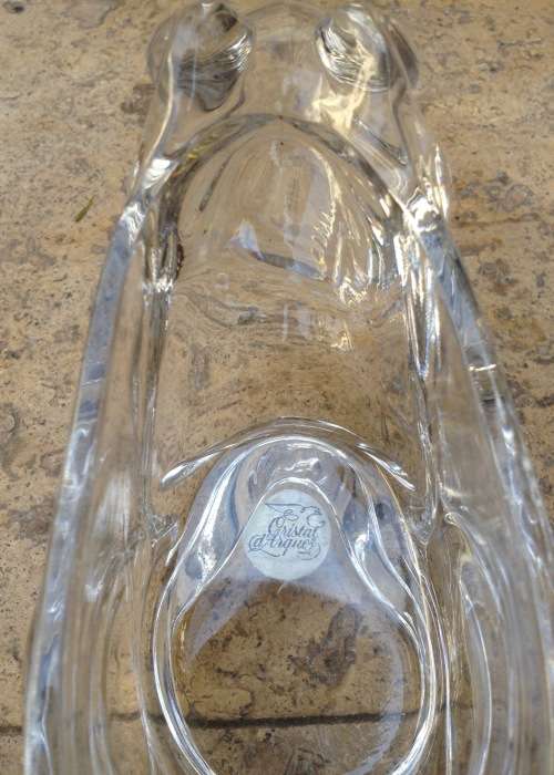 Cristal D Arques frog bowl with precious stone grapes