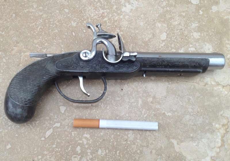rare Derringer Table gas Lighter, metal Gun