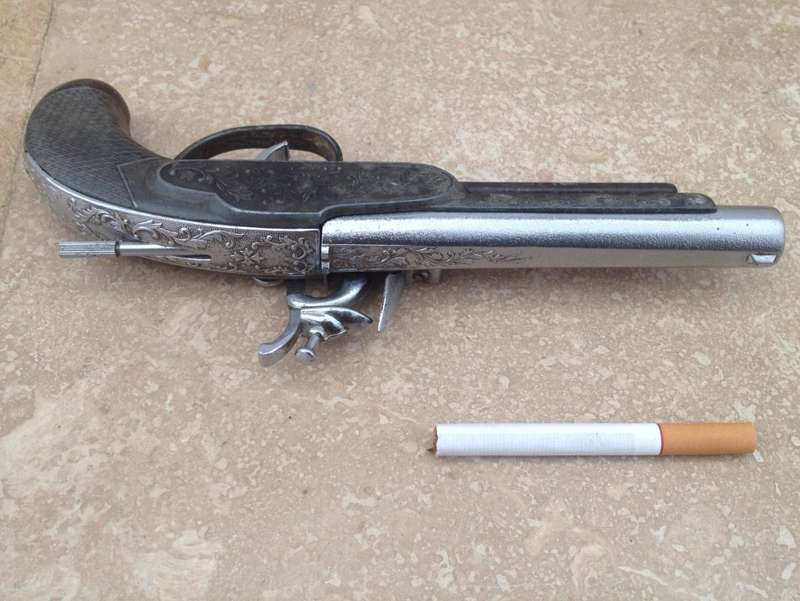 rare Derringer Table gas Lighter, metal Gun