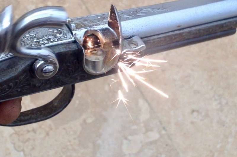 rare Derringer Table gas Lighter, metal Gun