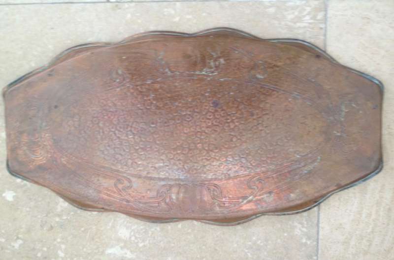 Vintage copper tray folded edges coffee tray drinks tray