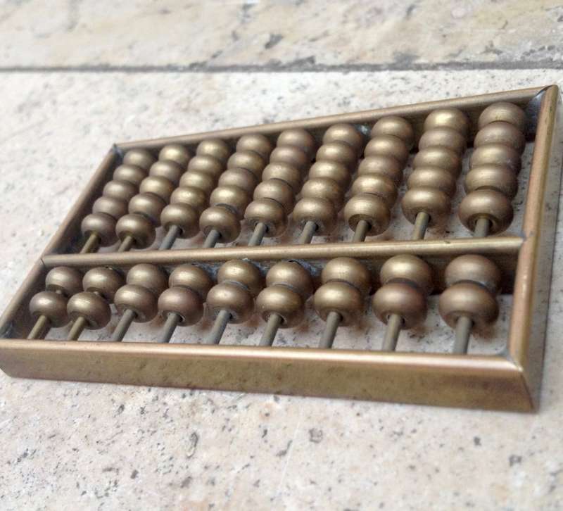 miniature brass abacus