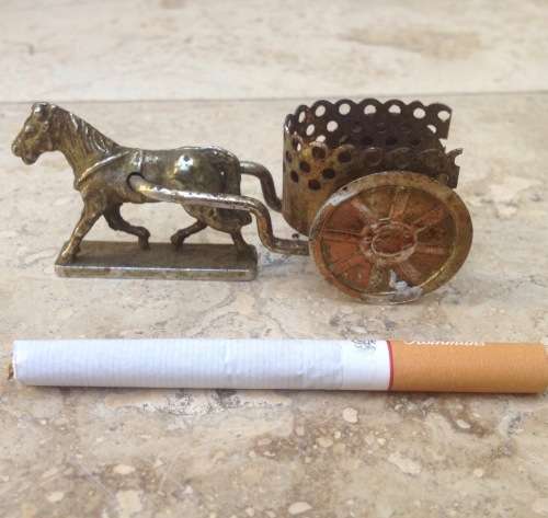 metal horse and cart miniature
