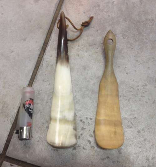 vintage shoe horn pair