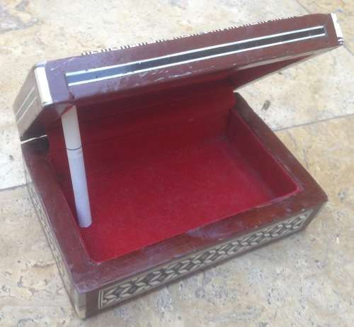 vintage mother of pearl inlaid egyptian jewelry box