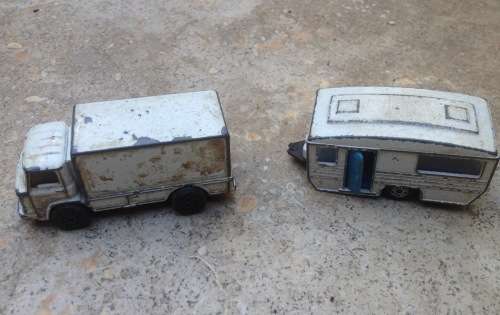 pair of Corgi Juniors , caravan and lorry