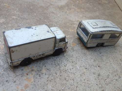 pair of Corgi Juniors , caravan and lorry