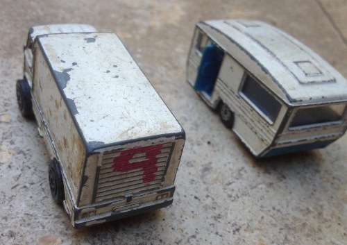 pair of Corgi Juniors , caravan and lorry