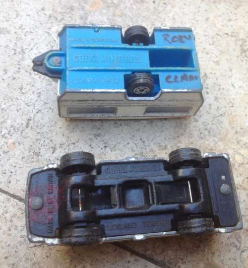 pair of Corgi Juniors , caravan and lorry