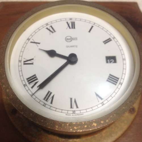 vintage barigo quartz brass porthole clock with date