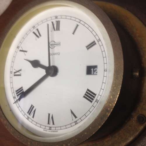 vintage barigo quartz brass porthole clock with date