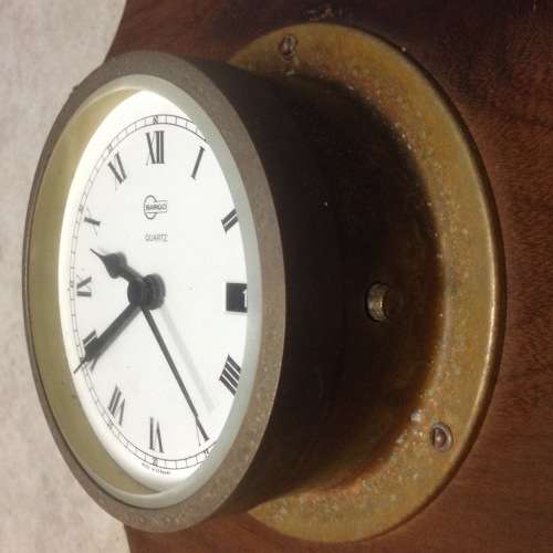 vintage barigo quartz brass porthole clock with date