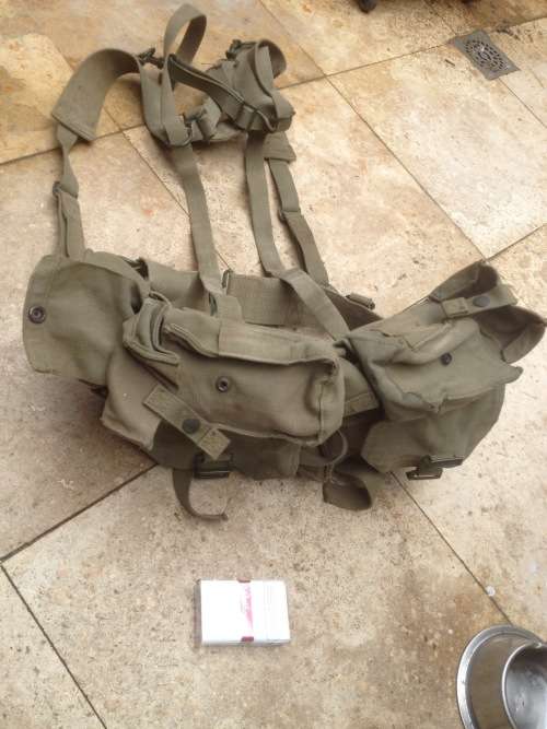 vintage army satchel with back straps