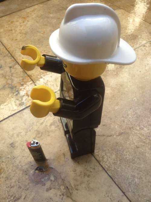 Lego fire man alarm clock