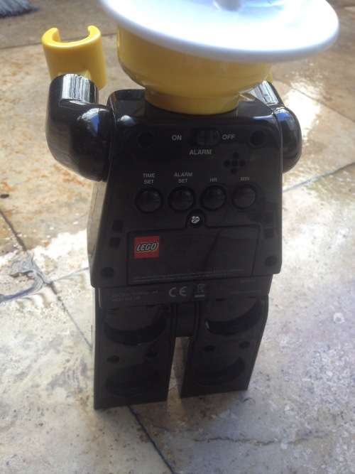Lego fire man alarm clock