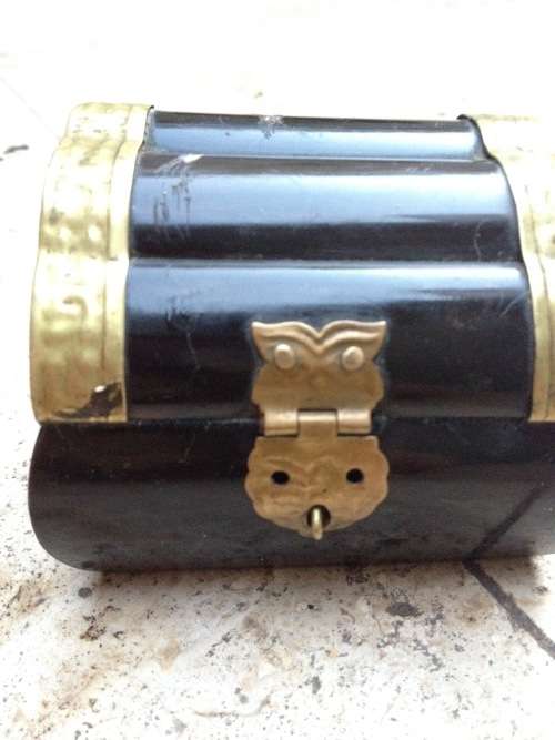 India Wood Brass Pirates TREASURE CHEST Jewelry Trinket Box