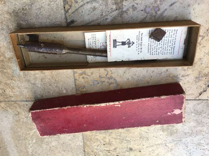 vintage Irwin one piece expansive bit (holes 5/6-1 1/2) in box with instructions
