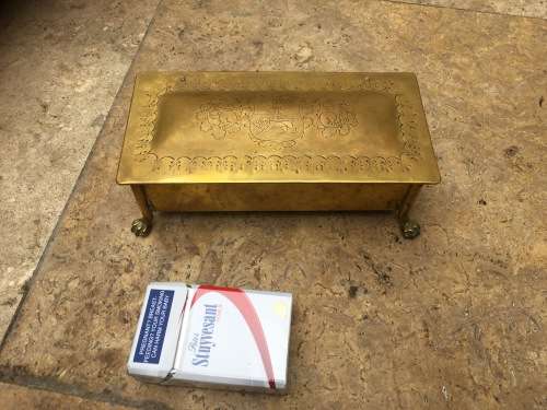vintage brass double inkwell