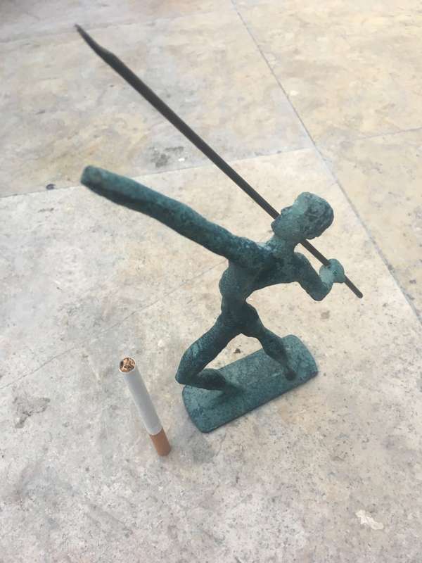vintage bronze javelin Greek Greece statue Sculpture figure olympics