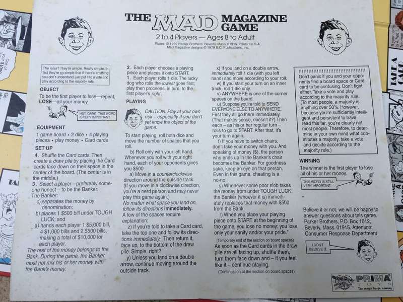 vintage mad magazine game by parker brothers
