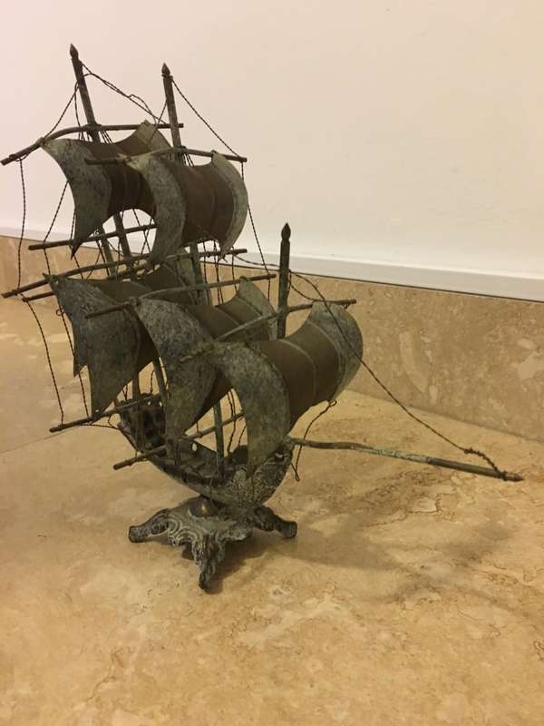 1950's,  Vintage bronze diaz ship model