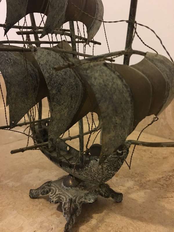 1950's,  Vintage bronze diaz ship model