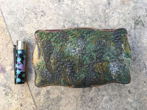 vintage ornate metal jewelery utility box , non magnetic