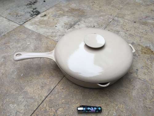 vintage copco Michael Lax Design skillet 7306 , large enamel pan