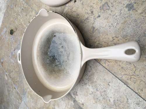 vintage copco Michael Lax Design skillet 7306 , large enamel pan