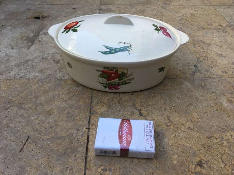 vintage Ergersund Norway lidded pot