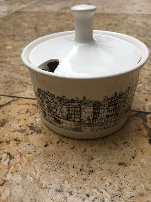 Villeroy and Boch , vintage sugar bowl , amsterdam canals