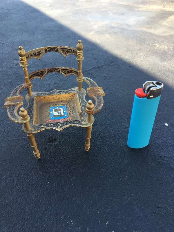 vintage spanish madrid chair brass ashtray