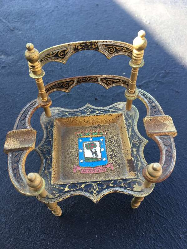 vintage spanish madrid chair brass ashtray