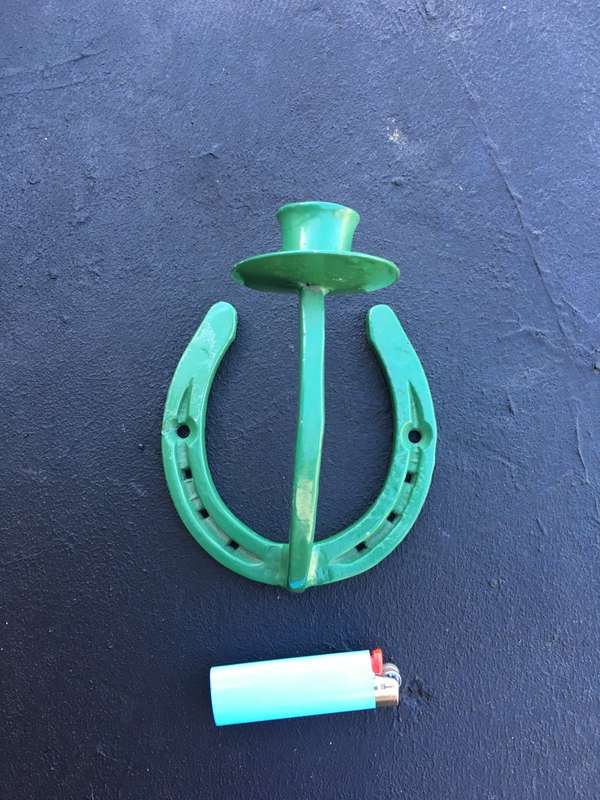 Lucky horseshoe horse shoe candle holder , wall mount