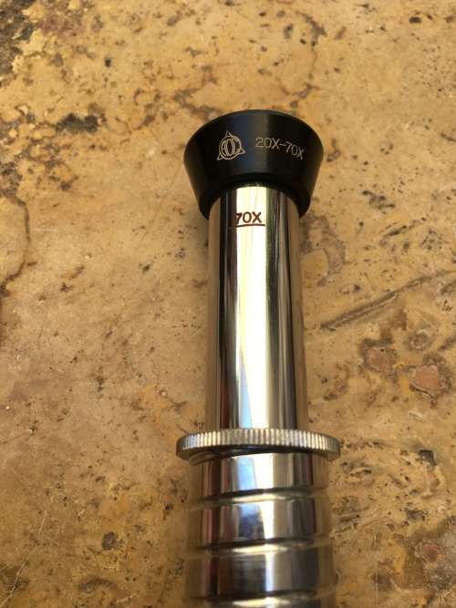 VINTAGE H O C POCKET MICROSCOPE JAPAN 20 - 70X ORIGINAL CASE